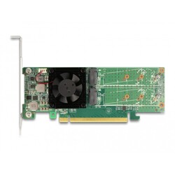 Karta PCI Express x16 4x NVMe M.2 key M low profile Delock 90078