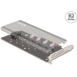 Karta PCI Express 4.0 x16 4x NVMe M.2 key M z radiatorem i wentylatorem Delock 90079