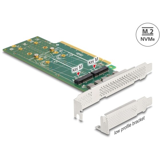 Karta PCI Express 4.0 x16 4x NVMe M.2 key M 110 mm low profile Delock 90090