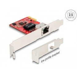 Karta PCI Express x1 1x RJ45 2,5 Gigabit LAN Intel i225 NBASE-T low profile Delock 90100