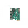 Karta PCI Express x1 do 3x USB 5Gbps typ A żeńskie + 1x Gigabit LAN Delock 90105