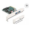 Karta PCI Express x4 do 2x zewn. USB 10Gbps typ A żeńskie niskoprofilowa Delock 90106