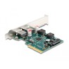 Karta PCI Express x4 do 2x zewn. USB 10Gbps typ A żeńskie niskoprofilowa Delock 90106