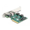 Karta PCI Express x4 do 1x zewn. USB 10Gbps typu C żeńskie + 1x zewn. USB 10Gbps typ A żeńskie, niskoprofilowa Delock 90107