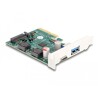 Karta PCI Express x4 do 1x zewn. USB 10Gbps typu C żeńskie + 1x zewn. USB 10Gbps typ A żeńskie, niskoprofilowa Delock 90107