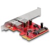 Karta PCI Express x1 do 2x zewn. USB 5Gbps typ A żeńskie, niskoprofilowa Delock 90155