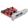 Karta PCI Express x1 do 2x zewn. USB 5Gbps typ A żeńskie, niskoprofilowa Delock 90155