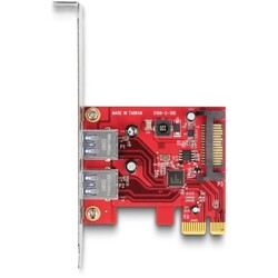 Karta PCI Express x1 do 2x zewn. USB 5Gbps typ A żeńskie, niskoprofilowa Delock 90155