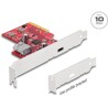 Karta PCI Express x4 do 1x zewn. USB 10Gbps typu C żeńskie + 1x wewn. USB 10Gbps typ A żeńskie, niskoprofilowa Delock 90158