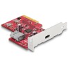 Karta PCI Express x4 do 1x zewn. USB 10Gbps typu C żeńskie + 1x wewn. USB 10Gbps typ A żeńskie, niskoprofilowa Delock 90158