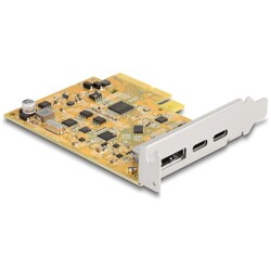 Karta PCI Express x4 do 1x USB-C 10Gbps + 1x USB-C 10Gbps DP Alt Mode zewn. żeńskie Delock 90161