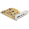 Karta PCI Express x4 do 1x USB-C 10Gbps + 1x USB-C 10Gbps DP Alt Mode zewn. żeńskie Delock 90161