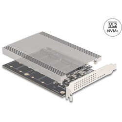 Karta PCI Express x16 4x NVMe M.2 key M z radiatorem Delock 90210