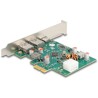 Karta PCI Express x1 do 1x zewn. USB-C PD 30W żeńskie + 2x zewn. USB-A 5Gbps Delock 90229