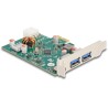 Karta PCI Express x1 do 1x zewn. USB-C PD 30W żeńskie + 2x zewn. USB-A 5Gbps Delock 90229