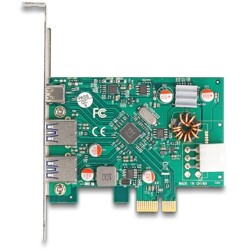 Karta PCI Express x1 do 1x zewn. USB-C PD 30W żeńskie + 2x zewn. USB-A 5Gbps Delock 90229