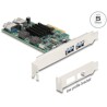 Karta PCI Express x1 do 1x zewn. USB-C PD 30W żeńskie + 2x zewn. USB-A 5Gbps Delock 90229