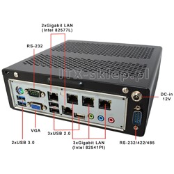 Router Mikrotik Atom D525 5xLAN Intel 2xRS-232 SATADOM 4GB 12V