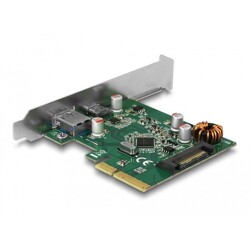 Karta PCI Express x4 do 1x zewn. USB-C żeńskie + 1x zewn. USB-A żeńskie 10Gbps Delock 90299