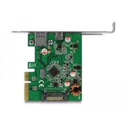 Karta PCI Express x4 do 1x zewn. USB-C żeńskie + 1x zewn. USB-A żeńskie 10Gbps Delock 90299
