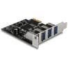 Karta PCI Express x1 do 4x zewn. USB 5Gbps typ A żeńskie Delock 90304