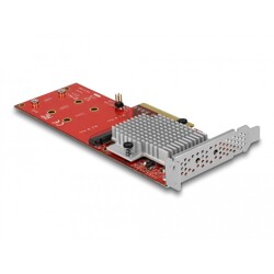 Karta PCI Express x8 2x NVMe M.2 key M low profile Delock 90305