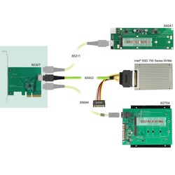 Karta PCI Express x4 do 1x wewn. OCuLink SFF-8612 low profile Delock 90307