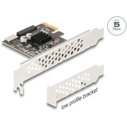 Karta PCI Express x1 do 1x wewn. USB 5Gbps typu E key A + 1x wewn. złącze USB 19-pinowe męskie low-profile Delock 90344