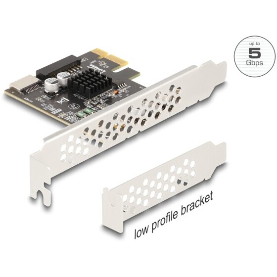 Karta PCI Express x1 do 1x wewn. USB 5Gbps typu E key A + 1x wewn. złącze USB 19-pinowe męskie low-profile Delock 90344