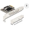 Karta PCI Express x1 do 1x wewn. USB 5Gbps typu E key A + 1x wewn. złącze USB 19-pinowe męskie low-profile Delock 90344