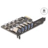 Karta PCI Express x1 do 5x zewn. USB 5Gbps typ A + 2x zewn. USB-C Delock 90346