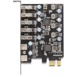 Karta PCI Express x1 do 5x zewn. USB 5Gbps typ A + 2x zewn. USB-C Delock 90346