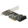 Karta PCI Express x4 5-portowa SATA low profile Delock 90395
