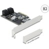 Karta PCI Express x4 4x SATA + 1x M.2 key B low profile Delock 90396