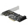 Karta PCI Express x4 4x SATA + 1x M.2 key B low profile Delock 90396
