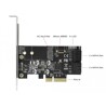 Karta PCI Express x4 4x SATA + 1x M.2 key B low profile Delock 90396