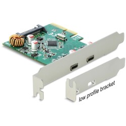 Karta PCI Express x4 do 2x zewn. USB 10Gbps USB-C żeńskie Delock 90397