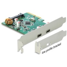 Karta PCI Express x4 do 2x zewn. USB 10Gbps USB-C żeńskie Delock 90397