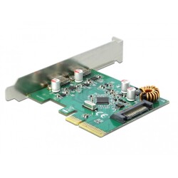 Karta PCI Express x4 do 2x zewn. USB 10Gbps USB-C żeńskie Delock 90397