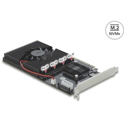 Karta PCI Express x8/x16 4x NVMe M.2 key M Delock 90409