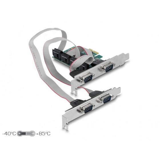 Karta PCI Express x1 4-portowa RS-232 Delock 90410