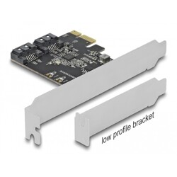 Karta PCI Express x1 2-portowa SATA low profile Delock 90431