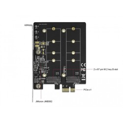 Karta PCI Express x1 2x wewn. M.2 key B Delock 90432