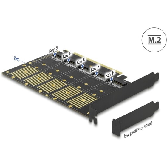 Karta PCI Express x16 5x wewn. M.2 key B / SATA Delock 90435