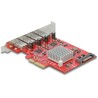 Karta PCI Express x4 do 4x USB-A 10Gbps zewn. żeńskie Delock 90481