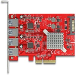 Karta PCI Express x4 do 4x USB-A 10Gbps zewn. żeńskie Delock 90481