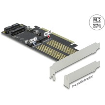Karta PCI Express x16 1x M.2 key B + 1x NVMe M.2 key M + 1x mSATA low profile Delock 90486
