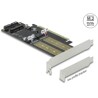 Karta PCI Express x16 1x M.2 key B + 1x NVMe M.2 key M + 1x mSATA low profile Delock 90486