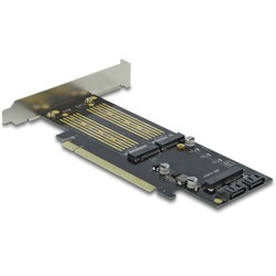 Karta PCI Express x16 1x M.2 key B + 1x NVMe M.2 key M + 1x mSATA low profile Delock 90486
