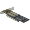 Karta PCI Express x16 1x M.2 key B + 1x NVMe M.2 key M + 1x mSATA low profile Delock 90486